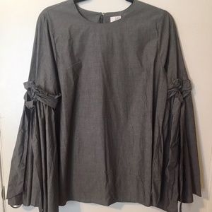 Cotton Bell Sleeve Shirt Blouse Top, M, NWT